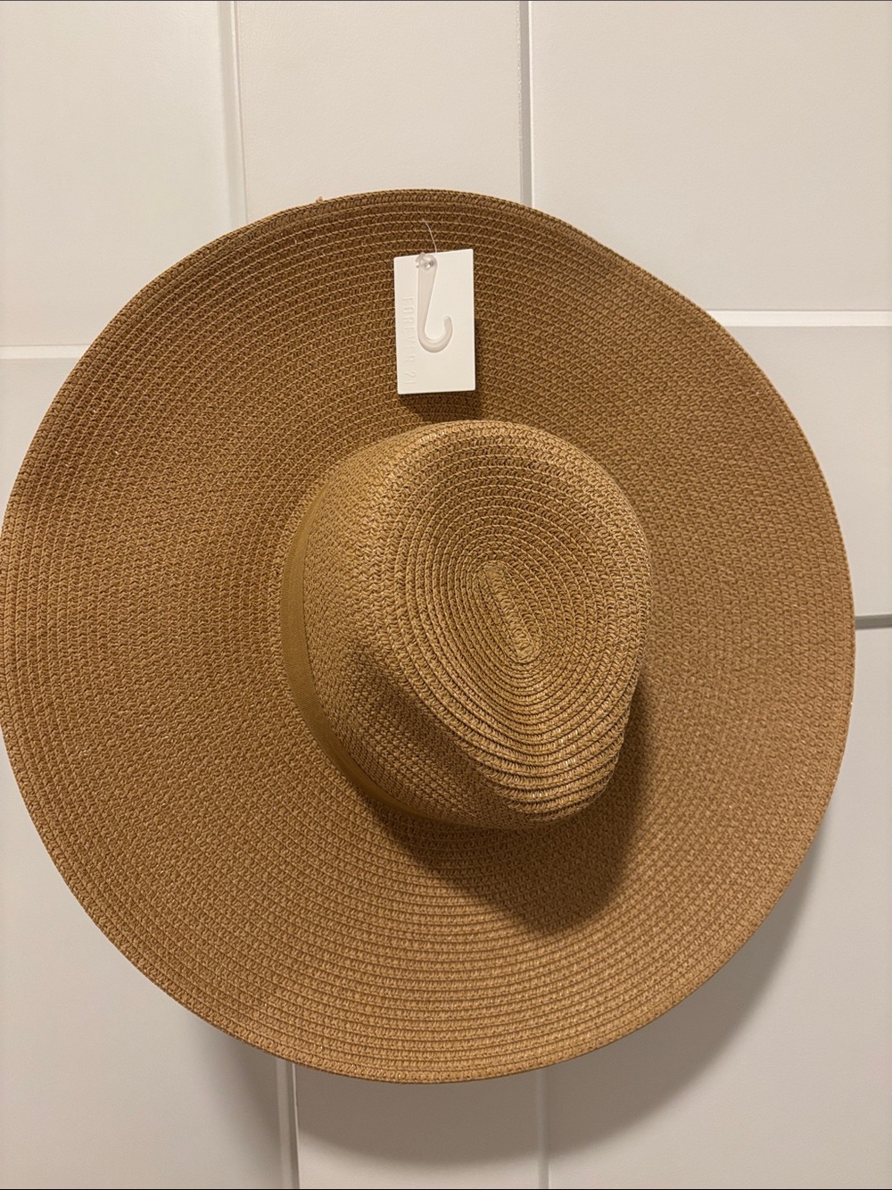Forever 21 Wide-Brim Straw Hat - Cognac Brown